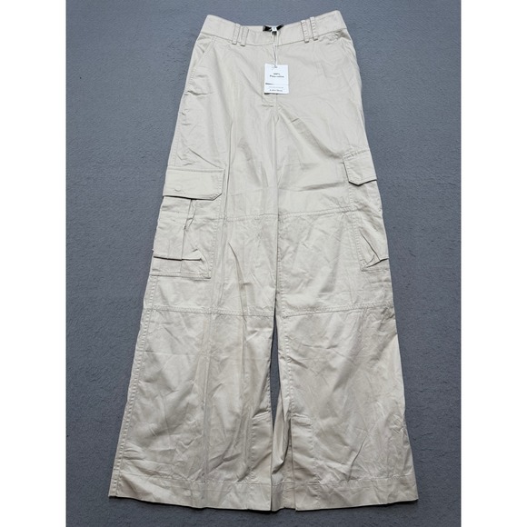 & Other Stories Pants - NEW Stockholm Atelier Cargo Pants Women's 8 Beige Baggy Wide Leg
